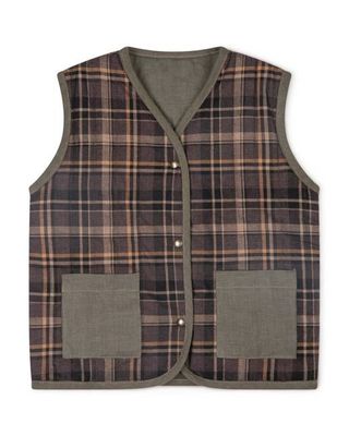 Reversible Vest dark tartan