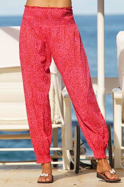 Harem Trousers | Zebra Pink/Red