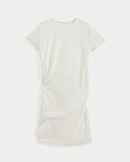 Twisted Short-Sleeve Crew Dress | Bone