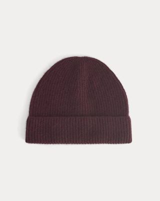 The Cashmere Ribbed Beanie | Wine