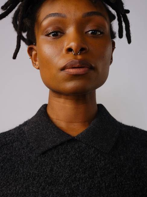 Bouclé Collared Ruben Tee - Anthracite