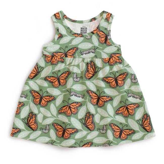 Alna Baby Dress - Monarchs Dark Green