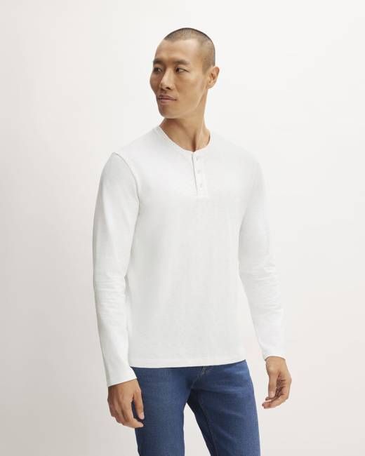 The Slub Long-Sleeve Henley | White