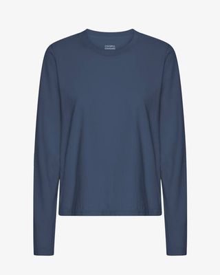 Women Organic LS T-Shirt - Petrol Blue