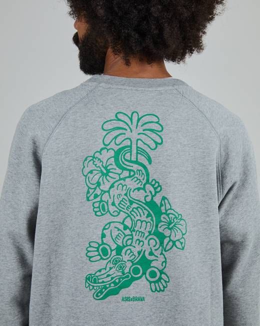 Asis Percales Crocodylus Sweatshirt Grey Melange