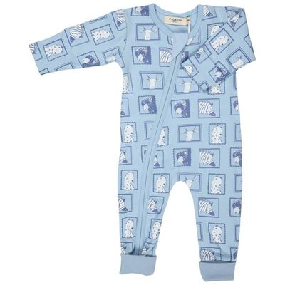 Zip Romper - Portraits On Blue