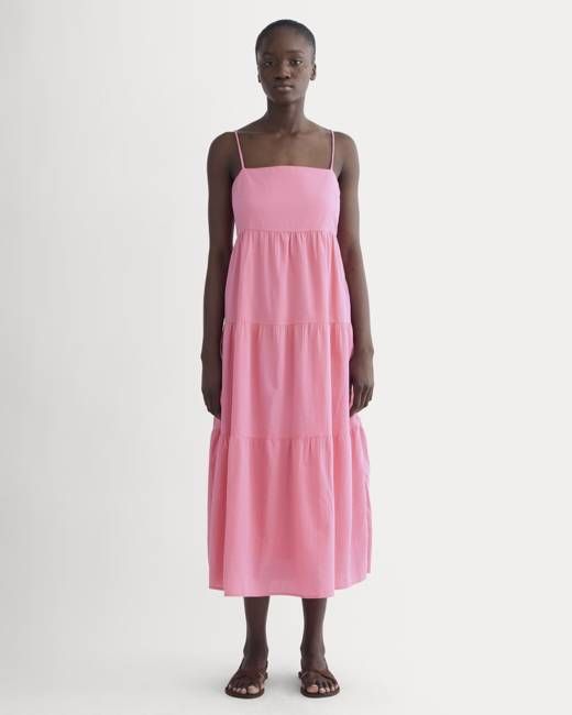 The Gauze Tiered Dress | Deep Pink