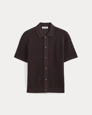 Open-Knit Resort Shirt | Coffee Bean