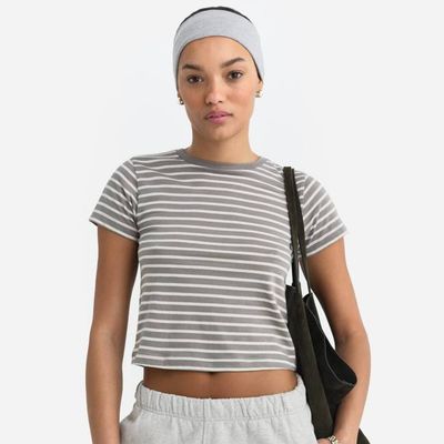 Organic Cotton Striped Shrunken Tee