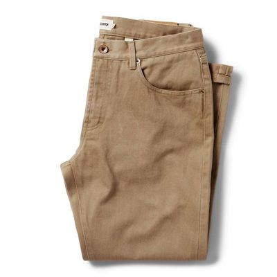The Slim All Day Pant in Washed Tobacco Selvage