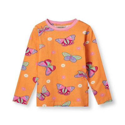 Long-sleeved top with butterflies