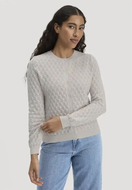 Regular knit jacket made from organic cotton with merino wool