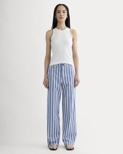 The Wide-Leg Chino | Dutch Blue / Natural