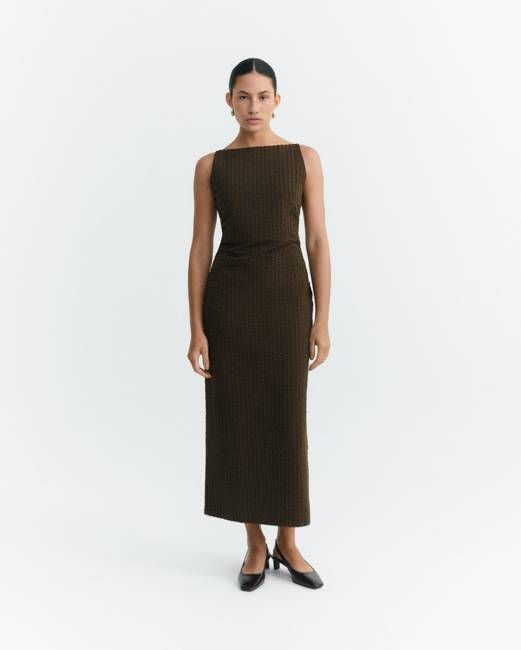 Sunniva long seersucker dress