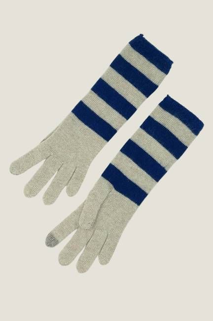 Striped Gloves | Cream/Navy
