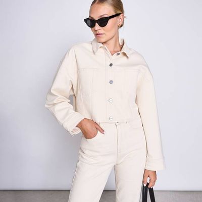 ARIA Jacke ohne Stretch — Boxy Cropped — Ecru