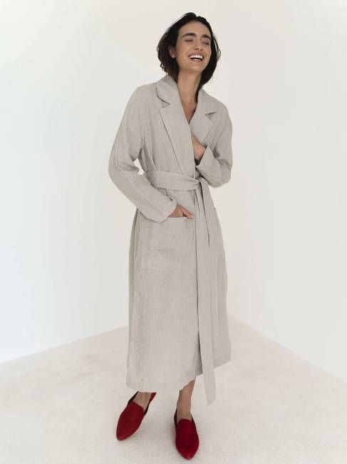 Relaxed-fit Linen Trench Coat