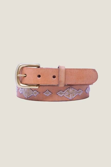 Large Diamond Belt | Gold/Light Tan