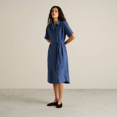 DEDICATED - Shirt Dress Ripa Linen True Blue