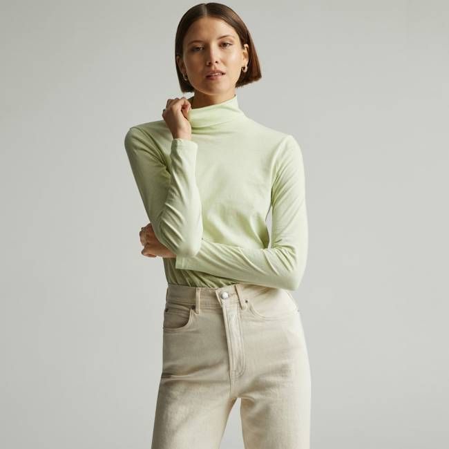 The Organic Cotton Turtleneck | Seafoam Green