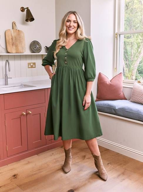 Tegan Jersey Woven Mix Dress - Sample