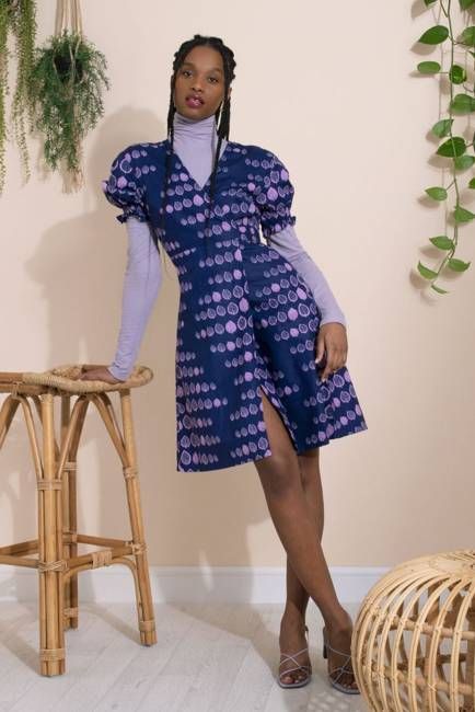 Happiness Mini Wrap Dress in Purple Flora