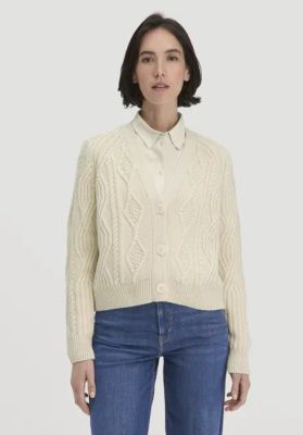 Lässige Strickjacke aus Bio-Baumwolle und Bio-Schurwolle