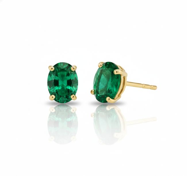 Solstice Emerald Studs