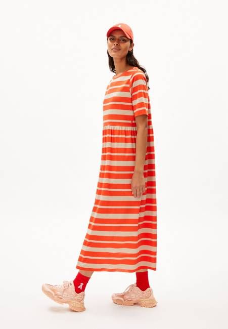 TAAKYRA BLOCK STRIPES| poppy red-sandstone