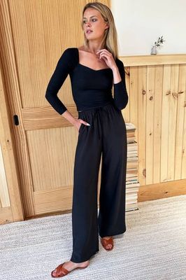 Femme Layering Top - Black Tencel Rib