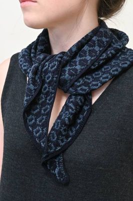 The Annie Collection: The Orton Weave Triangle Scarf in Navy/Indigo