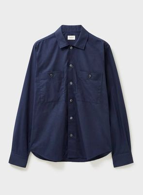 Regenerative Cotton Navy Double Pocket Shirt