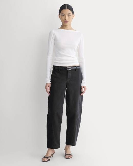 Twisted Seam Barrel Pant | Black
