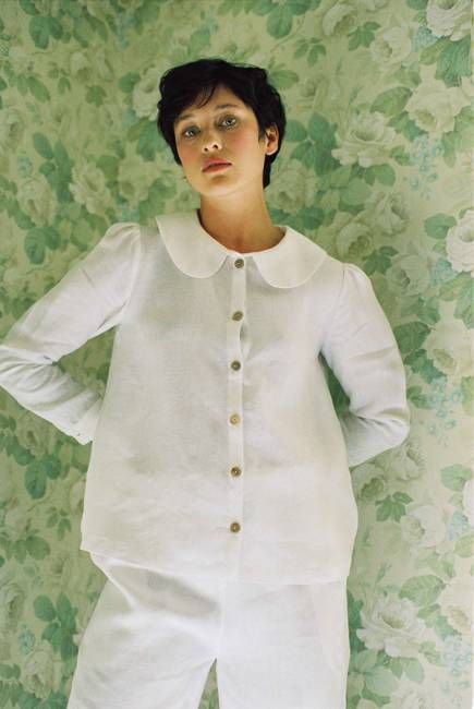 Claudine Linen Blouse  - White