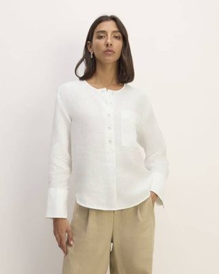 The Popover Shirt in Linen | White