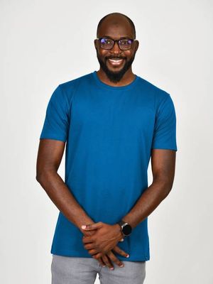 Organic Extra Long Slim T-Shirt (Azure)