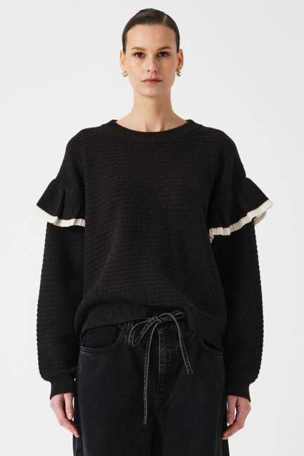 Aria Wool Sweater in Forest Green