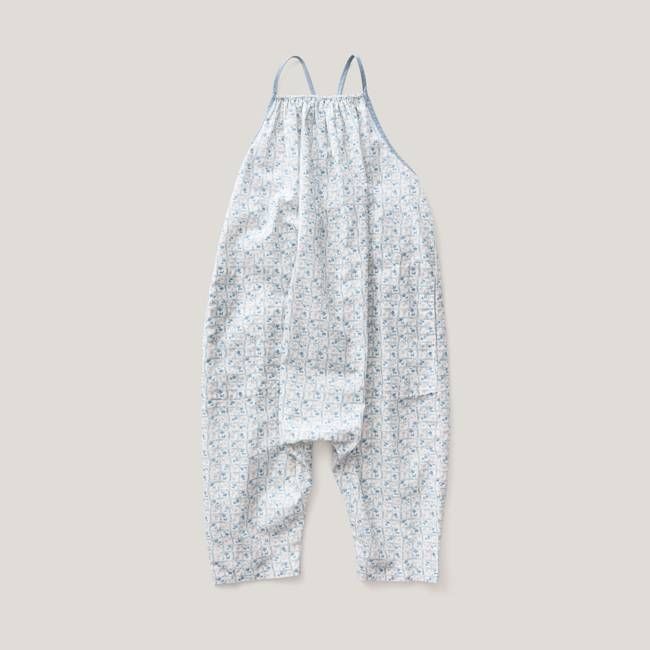 Ines Romper, Flower Press Print, Azul