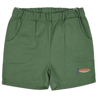 Embroidered Pull-On Shorts - Green