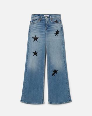Mid Rise Wide Leg - Opal Indigo Star Size: 25