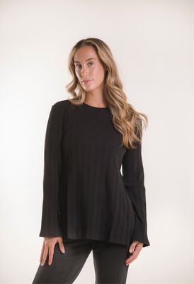 Ribbed maternity top - Black