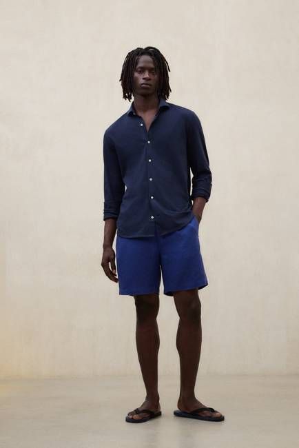 NAVY BLUE MOLE SHIRT