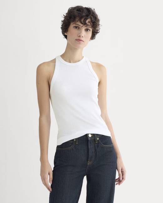 Luxe Rib Racerback Tank | White