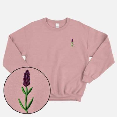 Lavender Embroidered Sweatshirt (Unisex)