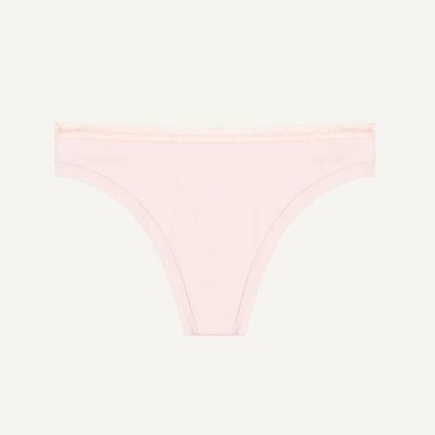Organic Cotton Low-Rise Thong in Quartz