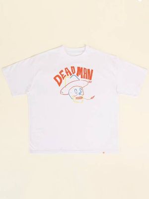 DEAD MAN OVERSIZED WHITE MEN'S T-SHIRT