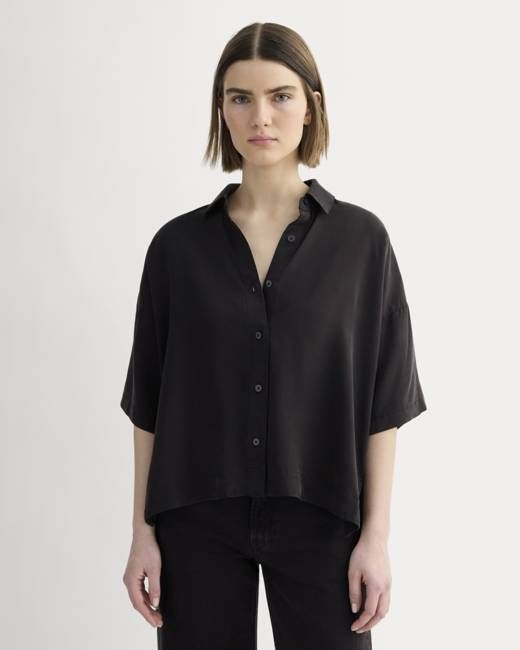 The Short-Sleeve Square Shirt in Butterlite | Black