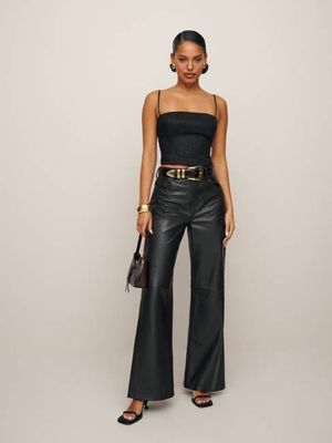 Veda Kennedy Wide Leg Leather Short Pant