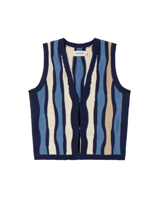 Striped knitted Waterfall Robbie vest
