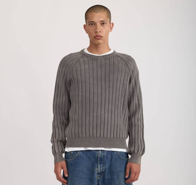 Soft Knit Rib Raglan Sweater